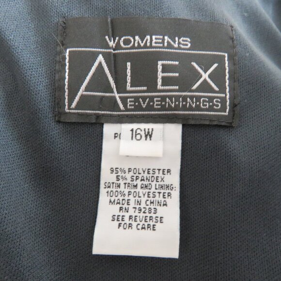 ALEX EVENINGS Grey Silver Sequin Ruched Maxi Evening Dress Gown - Size US 16W - Picture 15 of 15